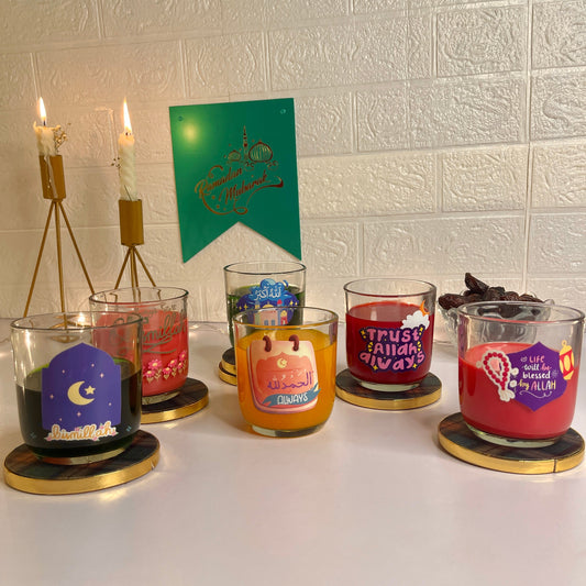 Ramadan Special Islamic Themed Glass Cups (300ml)
