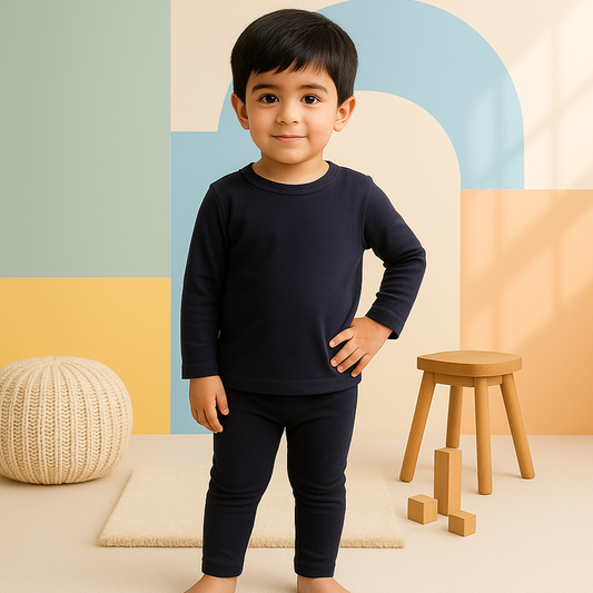 Kids Rib Innerwear Navy Blue - Sunshine